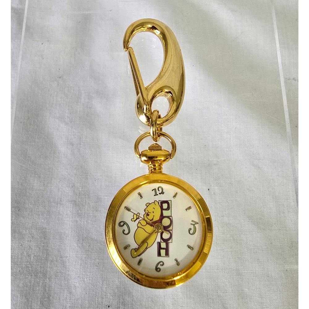 Vtg Avon Winnie the Pooh Quartz Clip Watch 1999 Gold Tone Works NIB